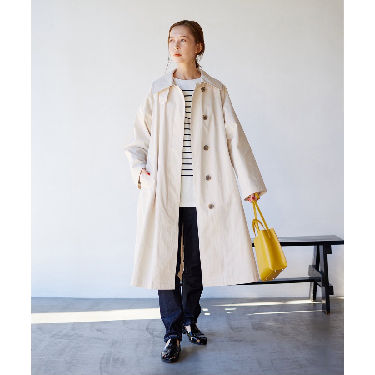 JOURNAL STANDARD コットンナイロンギャバビックカラーコート38 JOURNAL STANDARD（ジャーナルスタンダード）の「コットン