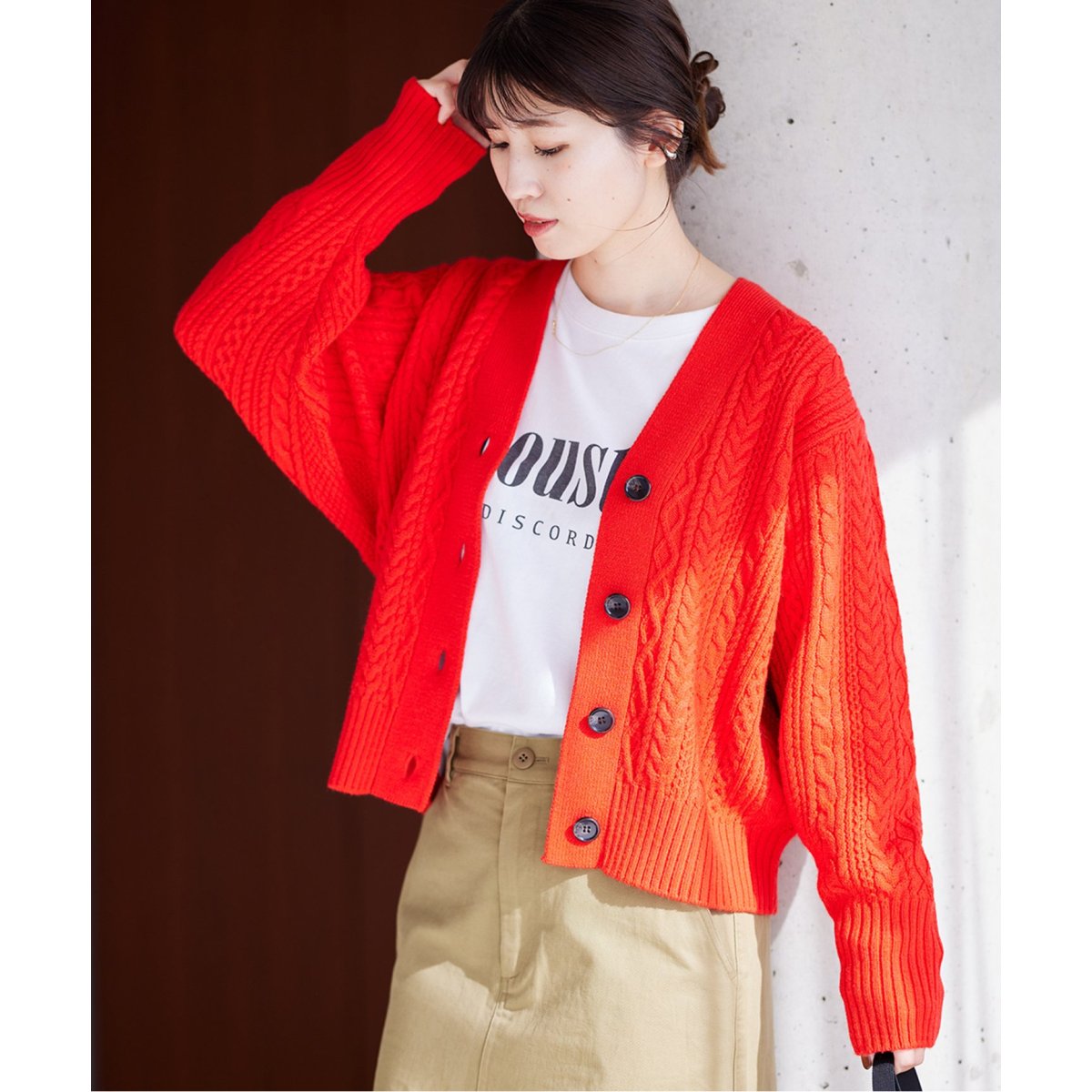ゆうな【JOURNAL STANDARD 】Vネックカーディガン JOURNAL STANDARD relume カーディガン ウォッシャブル