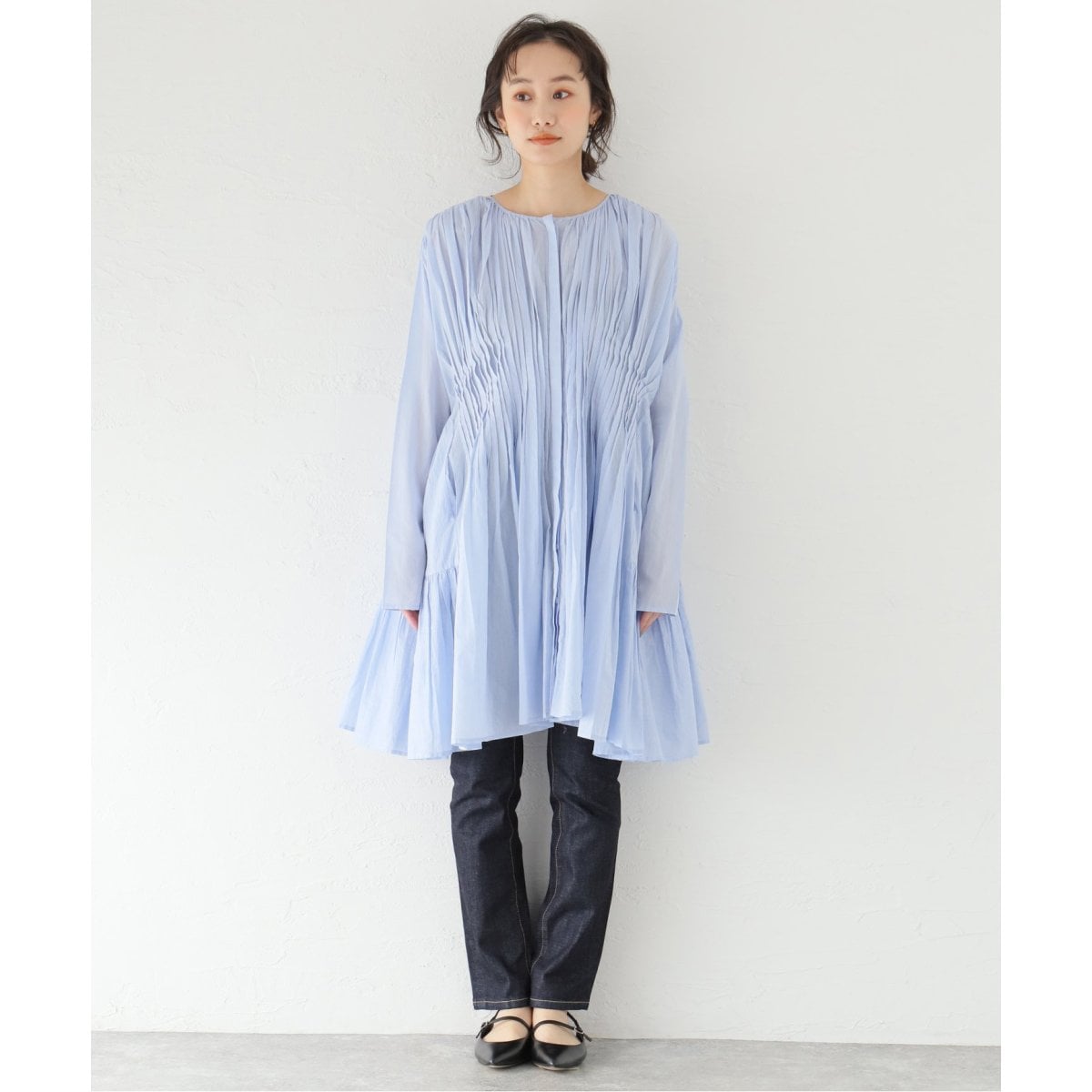 MERLETTE/マーレット】MARTEL PLEATED CHAMBRAY:ワンピース