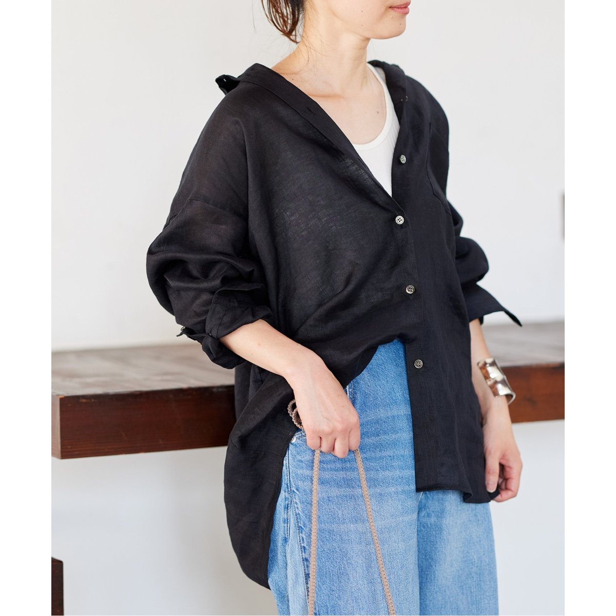 お値下げ！【美品】ジャーナルスタンダード　ゼフィールリネンレギュラーシャツ JOURNAL STANDARD（ジャーナルスタンダード）の「ゼフィール