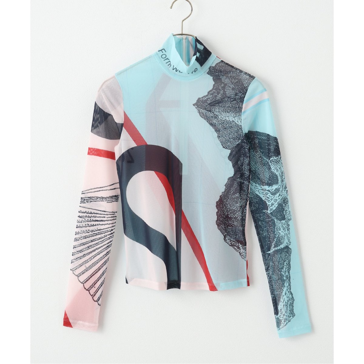 YOHEI OHNO Graphic Mesh Top-