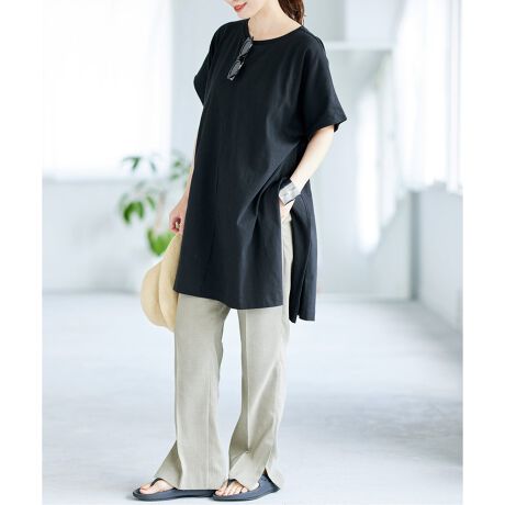 追加》スクエアカフタンチュニックプルオーバー | ジャーナル JOURNAL STANDARD リネンスタンドプルオーバー サックス