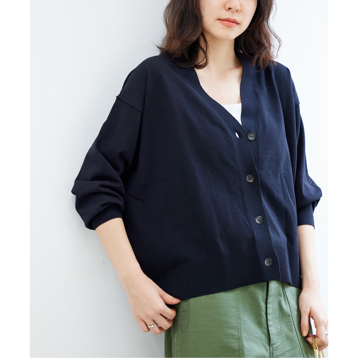 アイスコットンクロップドVネックカーディガン | ジャーナル