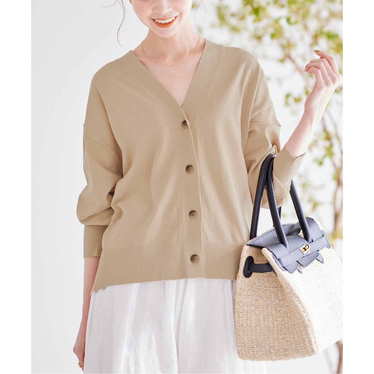 アイスコットンクロップドVネックカーディガン | ジャーナル