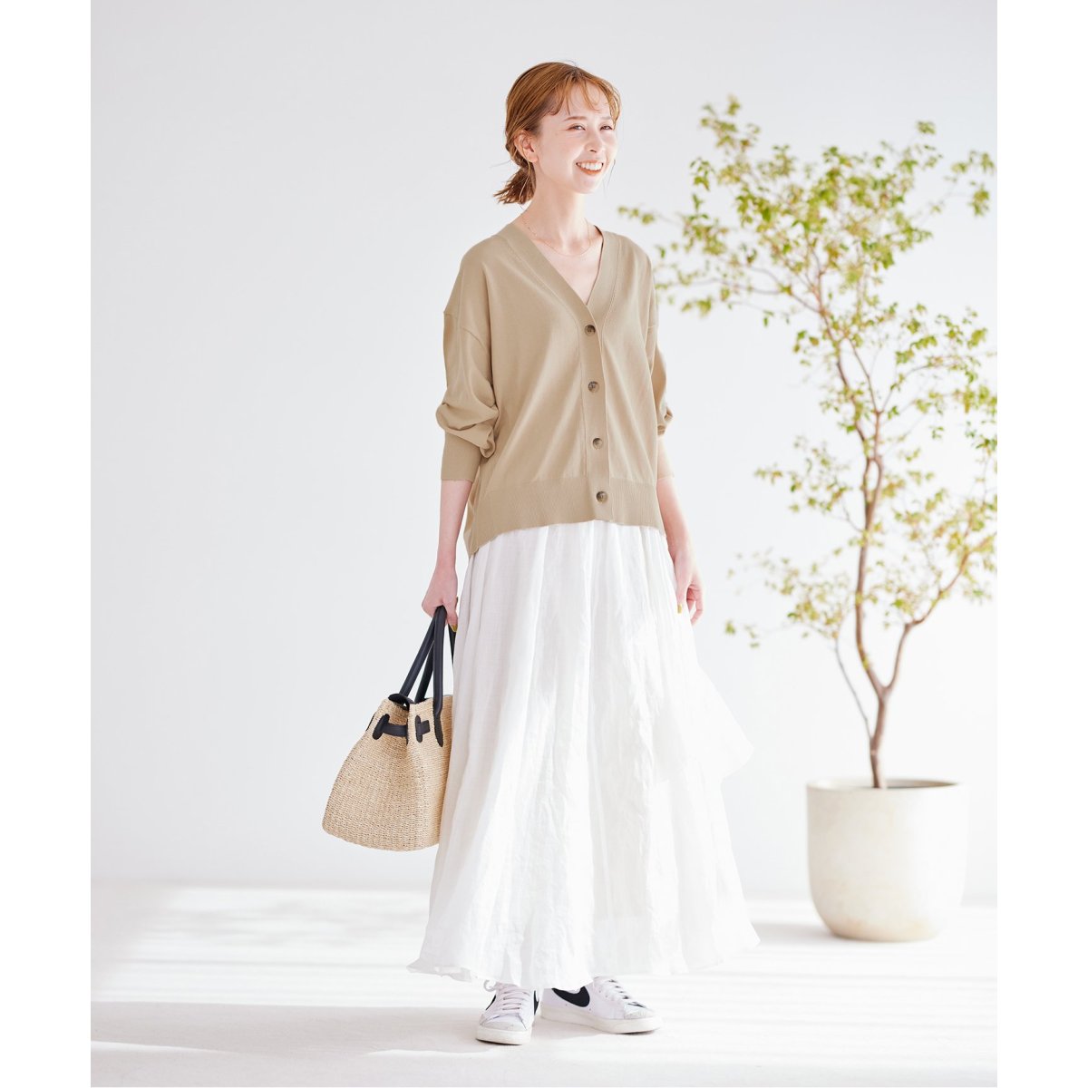 アイスコットンクロップドVネックカーディガン | ジャーナル