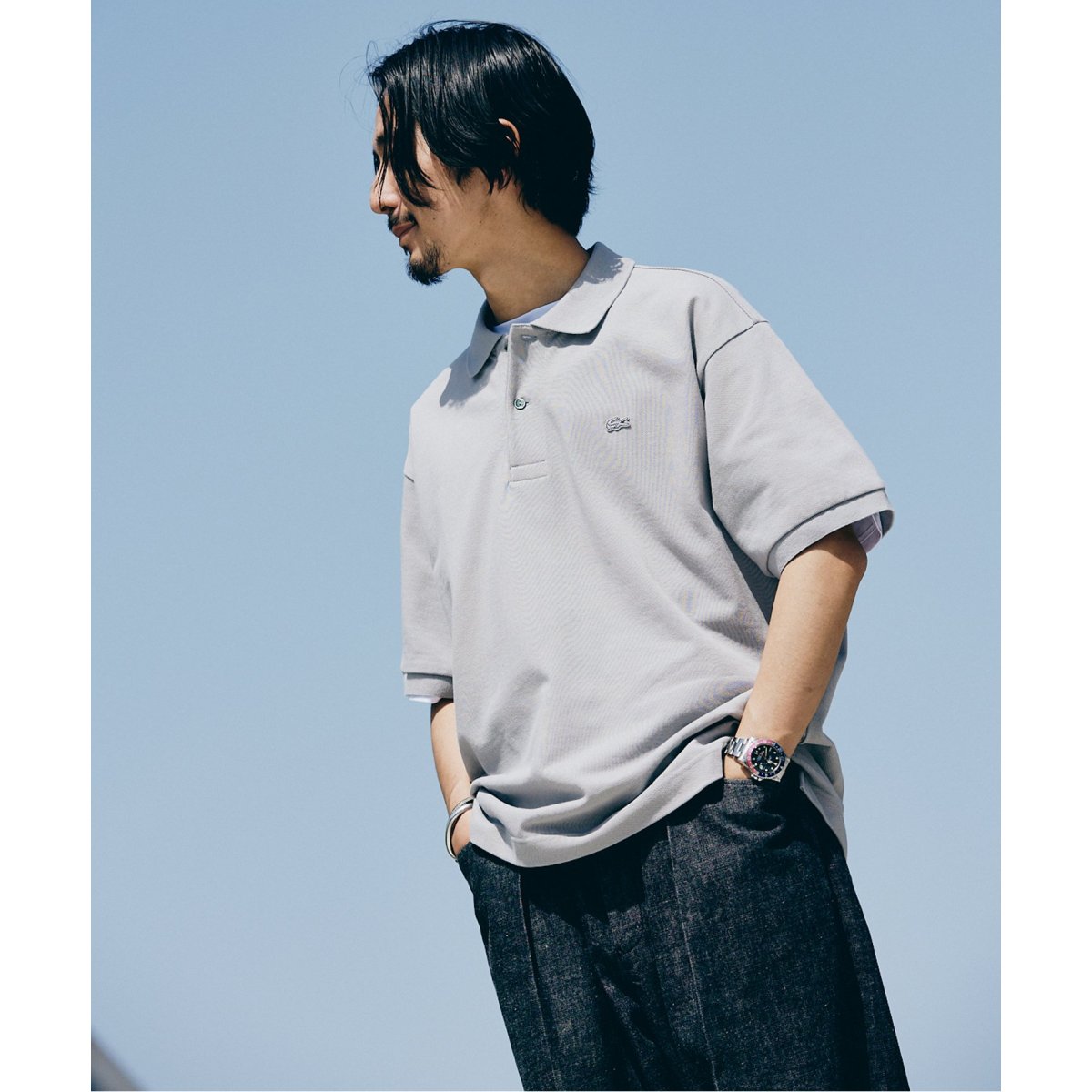 ラコステ　ジャーナルスタンダード　別注コラボ　ポロシャツ　LACOSTE LACOSTE for BEAUTY&YOUTH＞ 1トーン パイル ポロシャツ