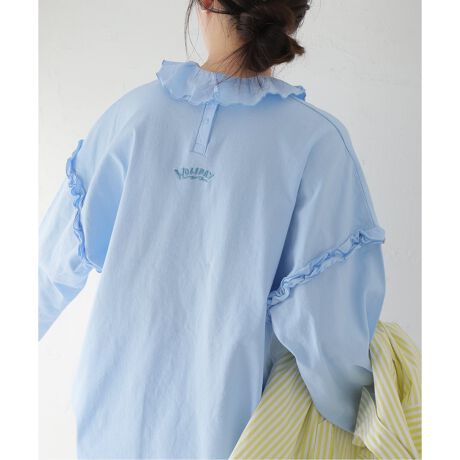 HOLIDAY/ホリデイ】SUPER FINE DRY RUFFLE COLLAR:カットソー 