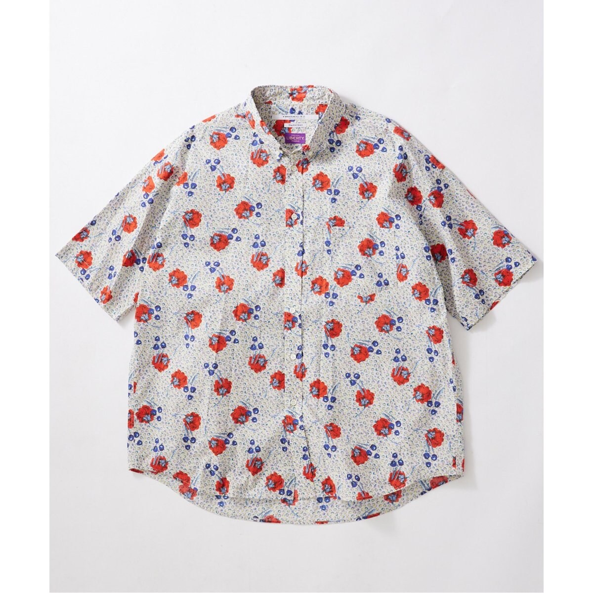 Lサイズ【LIBERTY 】ファットシルエット ボタンダウン S/S 半袖シャツ Lサイズ【LIBERTY 】ファットシルエット ボタンダウン S/S 半袖