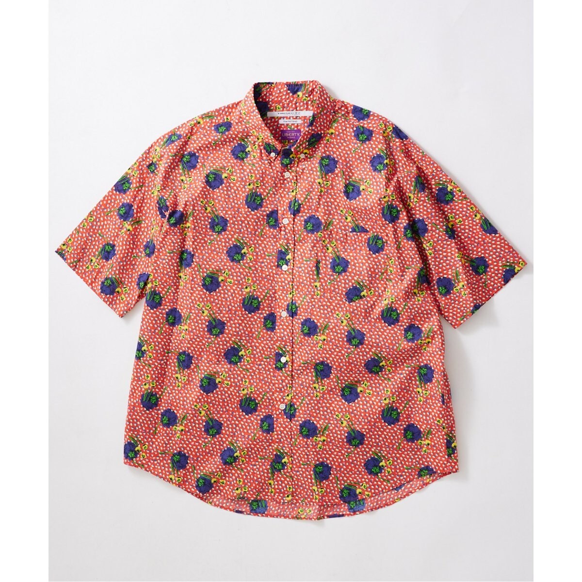 Lサイズ【LIBERTY 】ファットシルエット ボタンダウン S/S 半袖シャツ Lサイズ【LIBERTY 】ファットシルエット ボタンダウン S/S 半袖