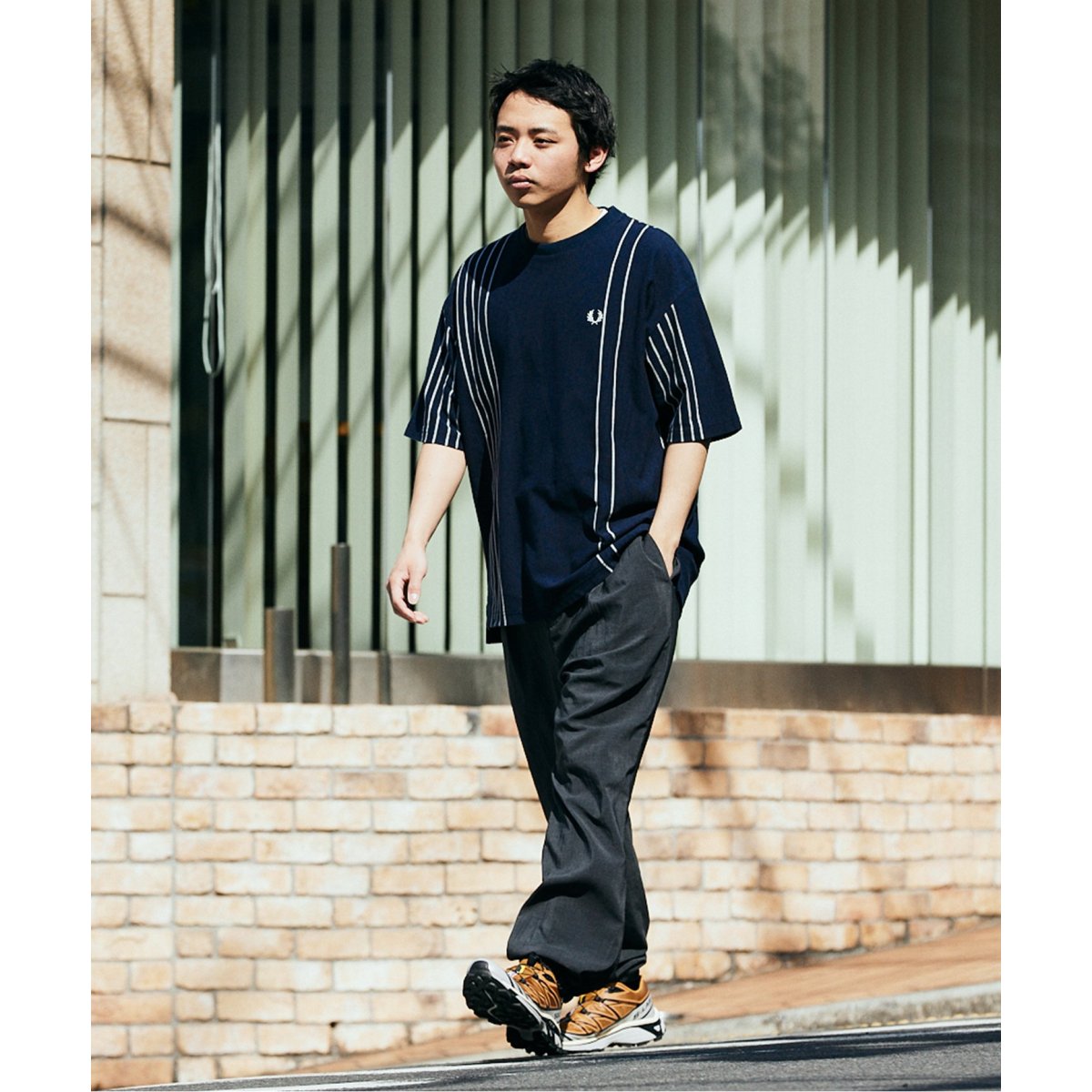 FRED PERRY for JOURNAL STANDARD】ストライプ ピケTシャツ