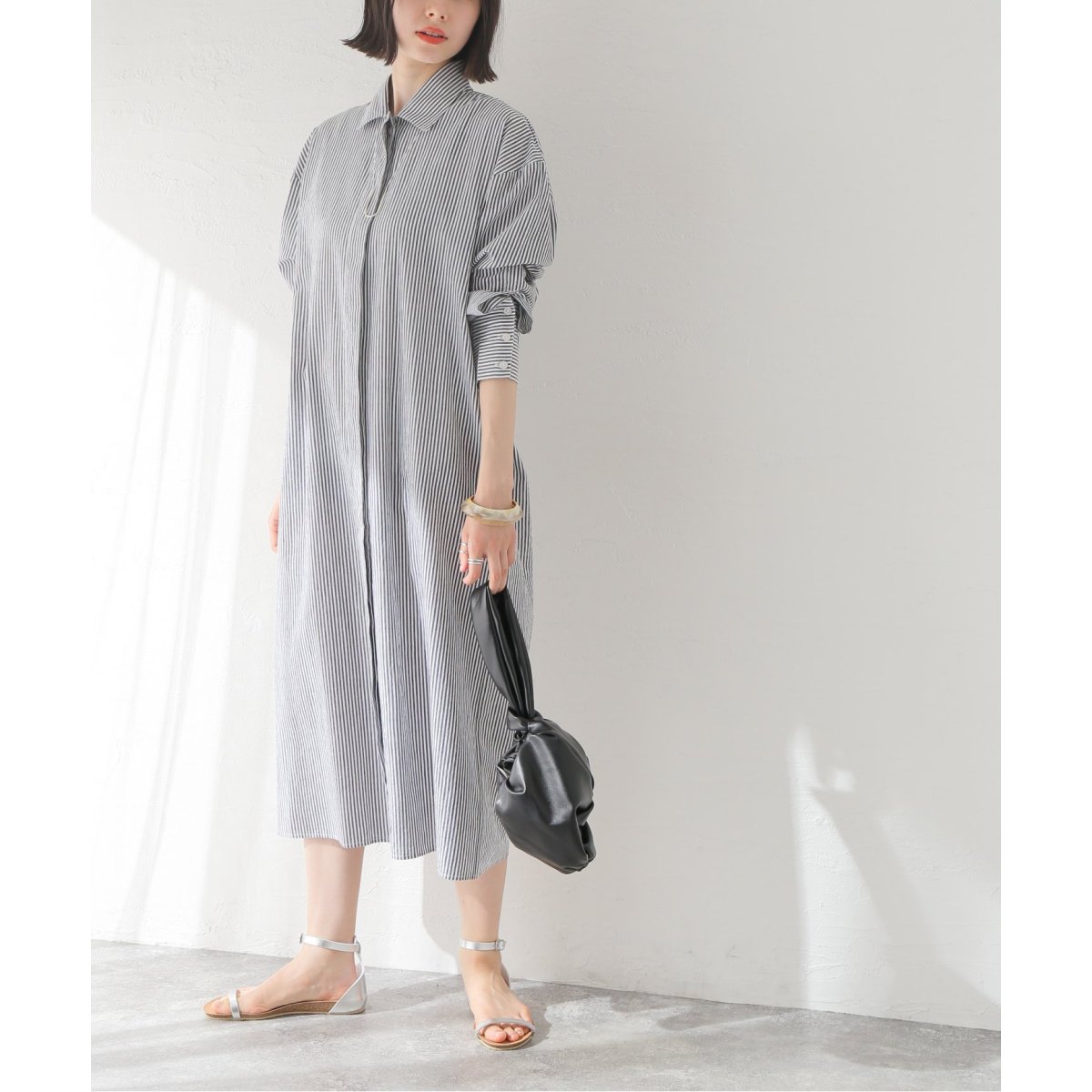 ファッションSEEALL シーオール LONG SHIRTS DRESS シャツワンピース