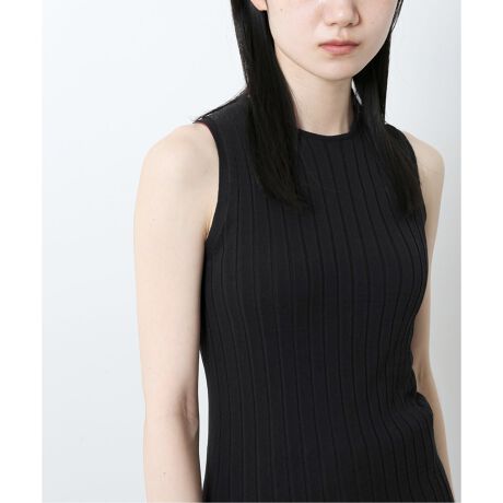 POSTELEGANT/ポステレガント】cotton wide rib knit no-slee 