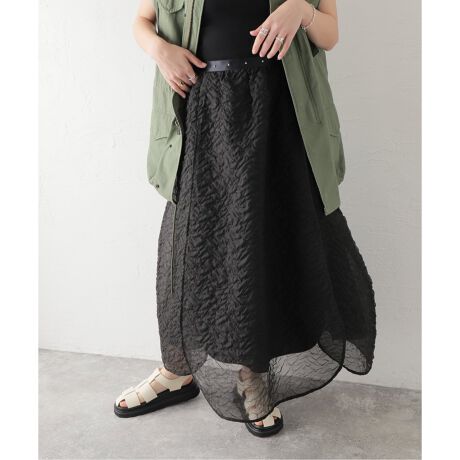 leur logette/ルールロジェット】COTTON NYLON ボリュームスカート 