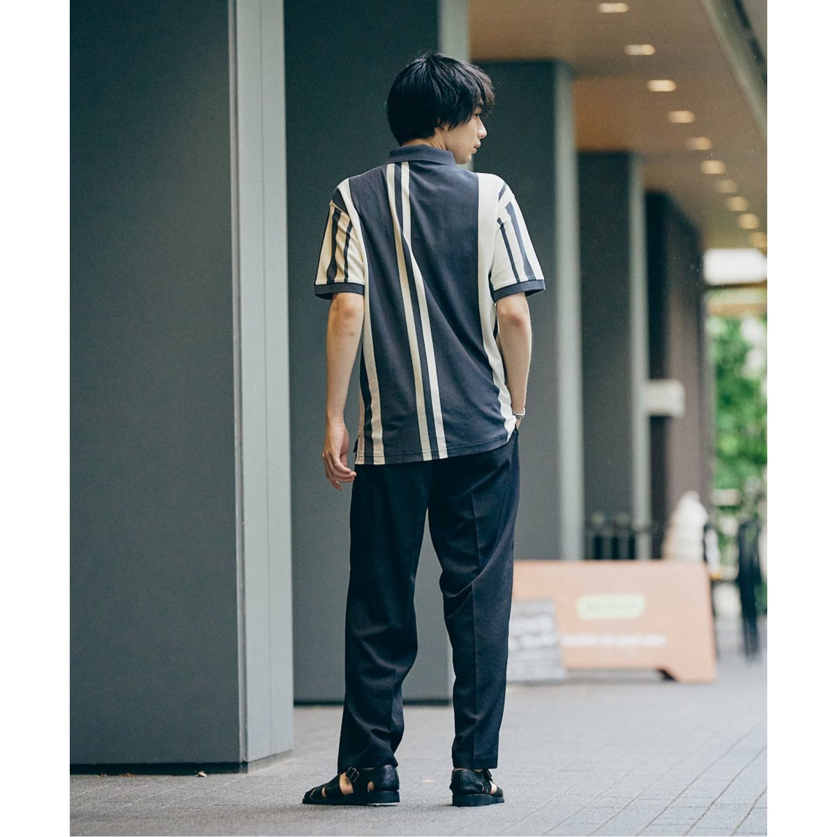 FRED PERRY JOURNAL STANDARD別注ストライプポロLサイズ-