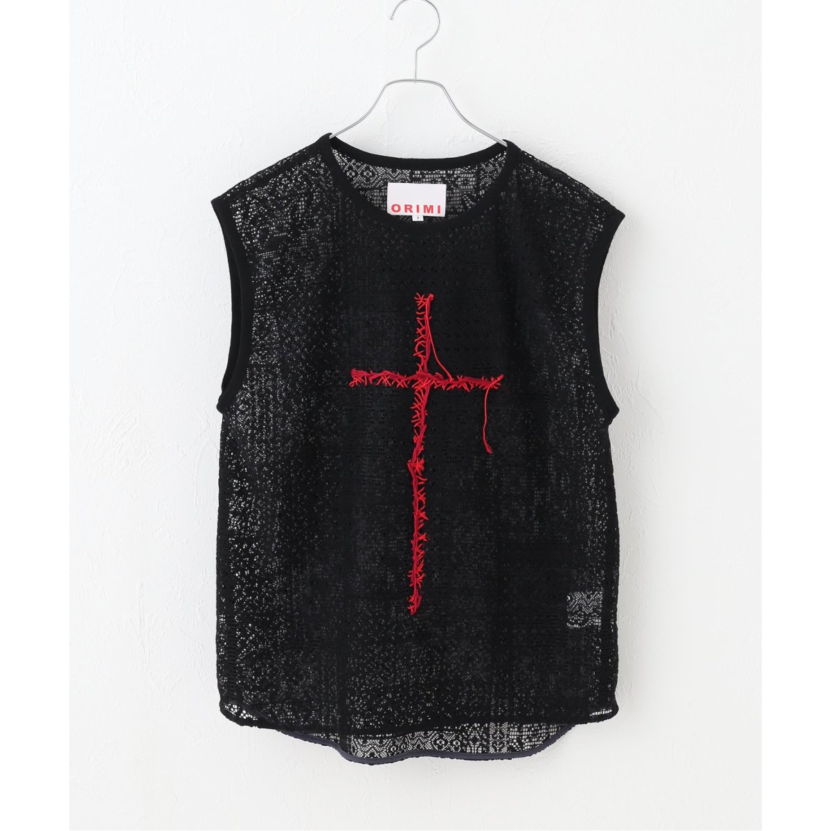 【ORIMI/オリミ】 HAND EMBROIDERY CROSS TOP