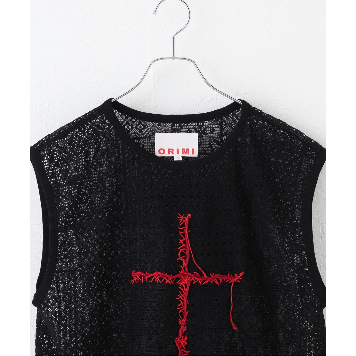 【ORIMI/オリミ】 HAND EMBROIDERY CROSS TOP