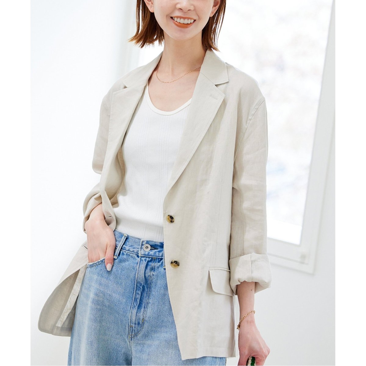 JOURNAL STANDARDコットンリネンジャケット JOURNAL STANDARD relume｜コットンリネンシングルジャケット