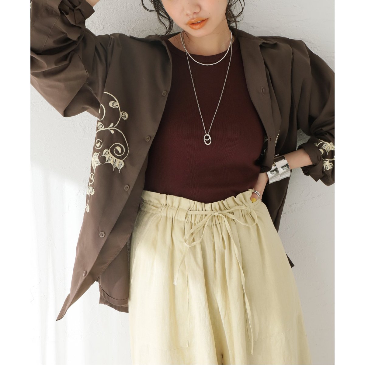 JOURNAL STANDARD (ジャーナルスタンダード) 別注【DEL SOL/デルソル】el mare MEXICO EMBROIDERY SHI：シャツ ブラウン 40 別注【DEL SOL/デルソル】el mare MEXICO EMBROIDERY SHI：シャツ