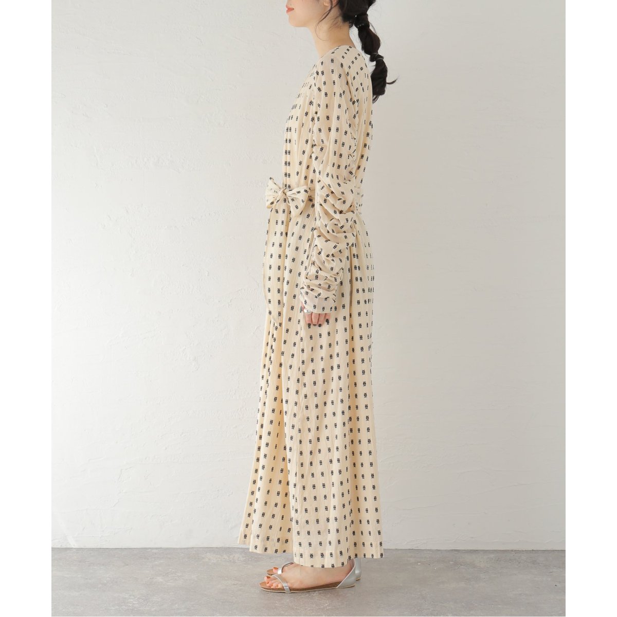 SARA MALLIKA/サラマリカ】 COTTON CUT JQD GATHER DRESS：ワ