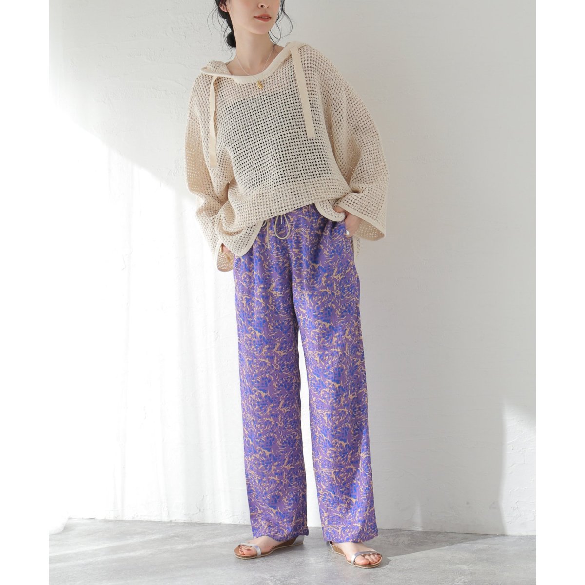 SARA MALLIKA/サラマリカ】 C.RAYON PRINT EASY PANTS：パンツ