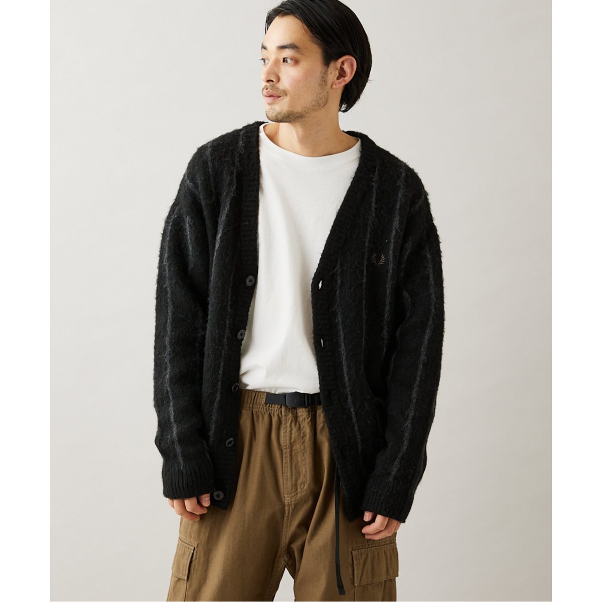 FRED PERRY / フレッドペリー】別注 Fluffy ニットカーディガン