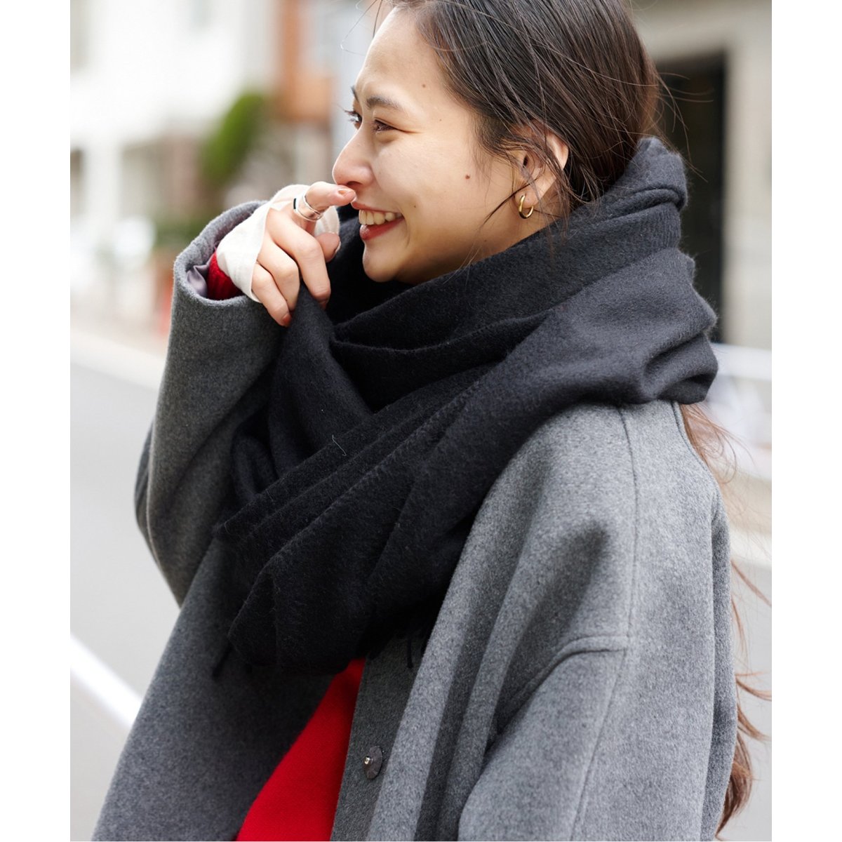 【美品】JOURNAL STANDARD カシミヤストール ブラック カシミヤストール | ジャーナルスタンダード(JOURNAL STANDARD