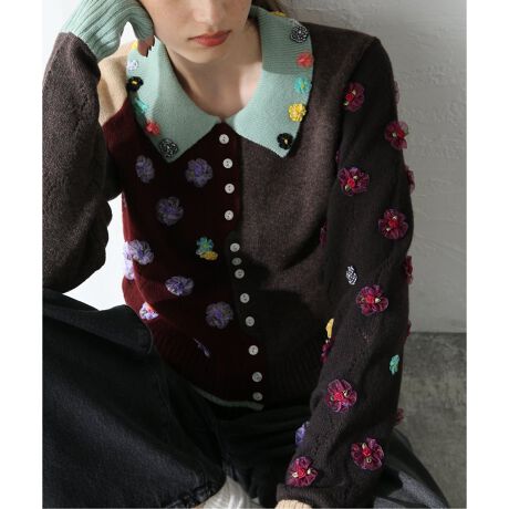 YANYAN/ヤンヤン】CHECKED XL SLV CARDIGAN：カーディガン 
