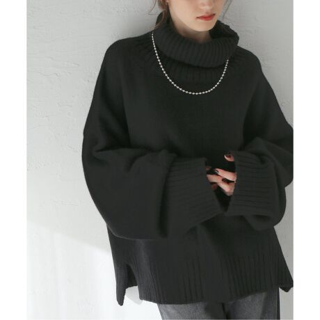 SEEALL/シーオール】 OVERSIZED HIGHNECK SWEATER：ニット 