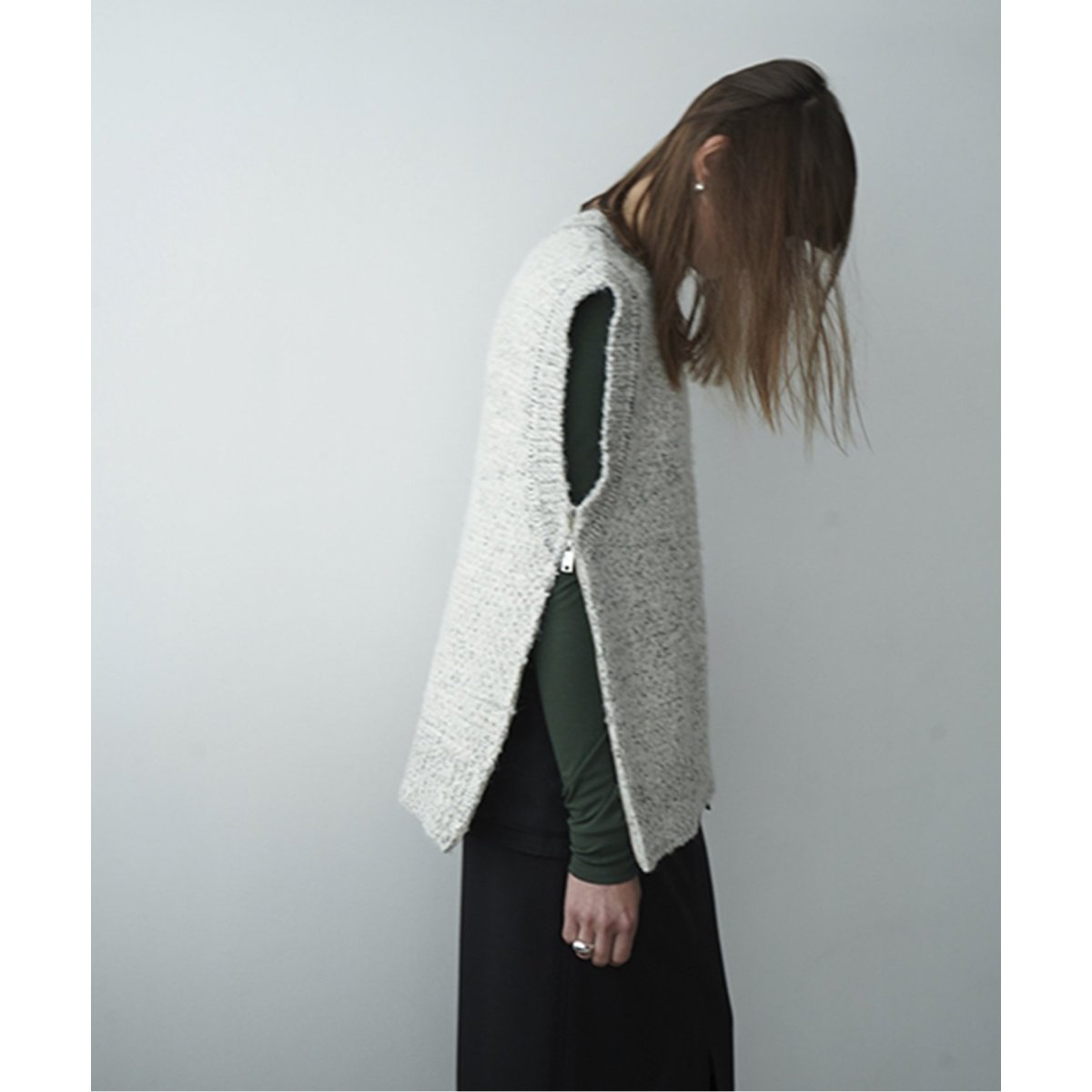 CLANE/クラネ】SIDE ZIP TWEED KNIT VEST：ベスト | ジャーナル