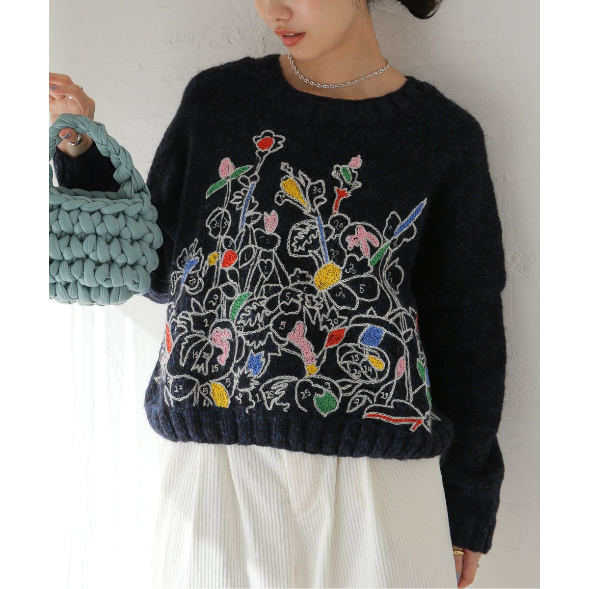 Mii / ミイ】 HAND KNITTED HAND EMBROIDERED PO:ニット | ジャーナル