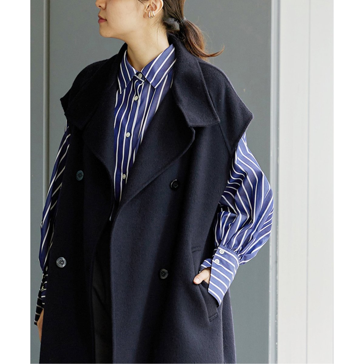 ジャーナルスタンダード ウールリバー ミリタリーロングジレ ジャーナルスタンダード ウールリバーミリタリーロングジレ ベスト