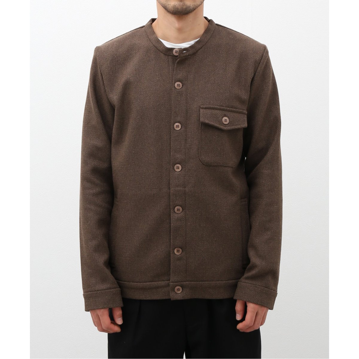 FRANK LEDER カーディガン ブラウン系 FRANK LEDER】BROWN WOOL CARDIGAN-SLOW&STEADY