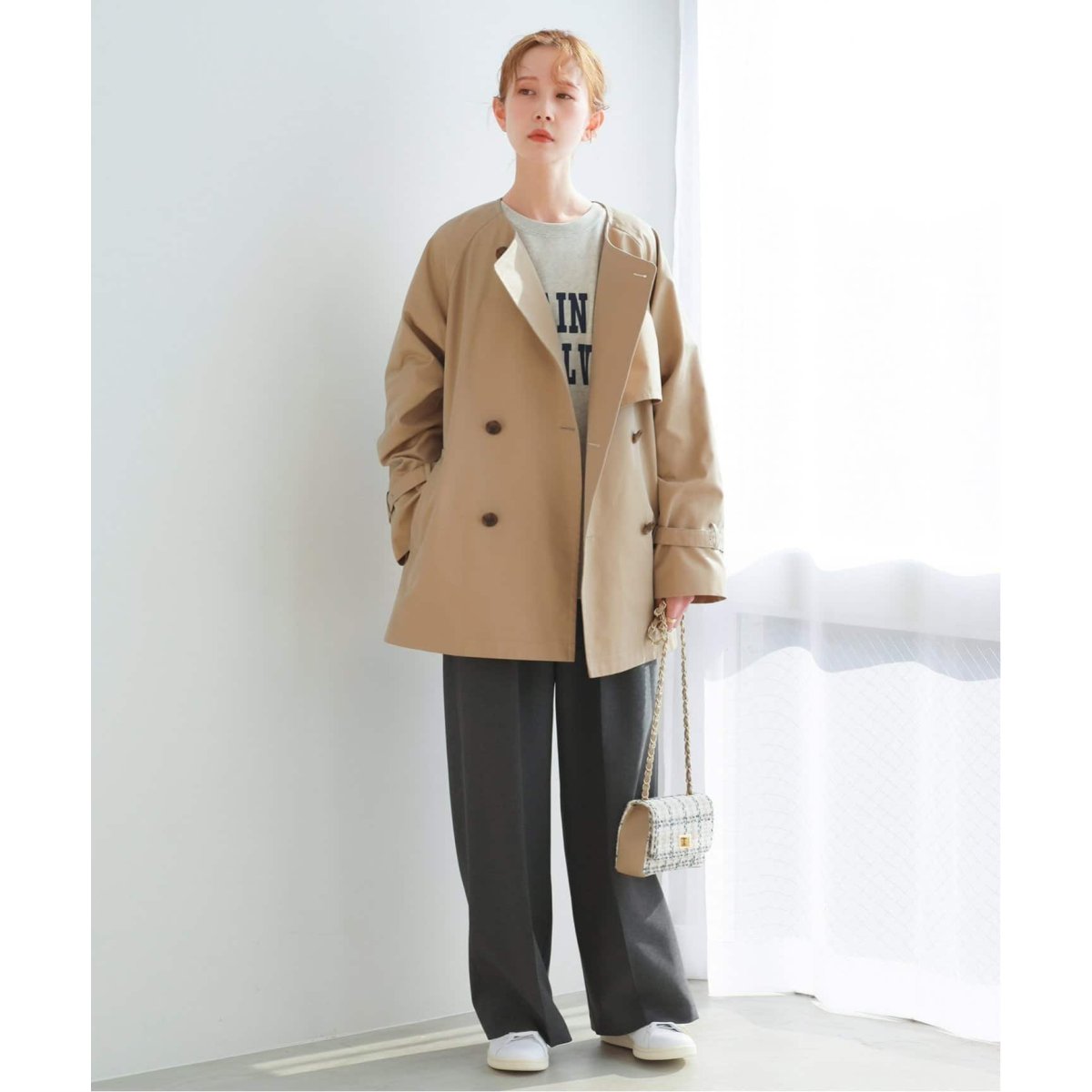 ジャーナルスタンダード C/PEギャバノーカラーショートトレンチ　38 C/PEギャバノーカラーショートトレンチ | ジャーナルスタンダード