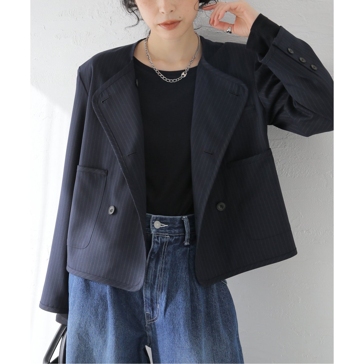 JOURNAL STANDARD TCシャークVネックダブルジャケット ダブルブレストクルーネックジャケット | ジャーナル