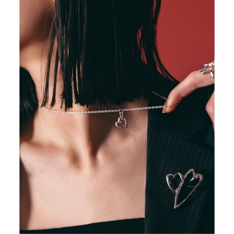 別注【MAISON DPULSE/メゾンドパルス】 Double heart necklace：ネッ 