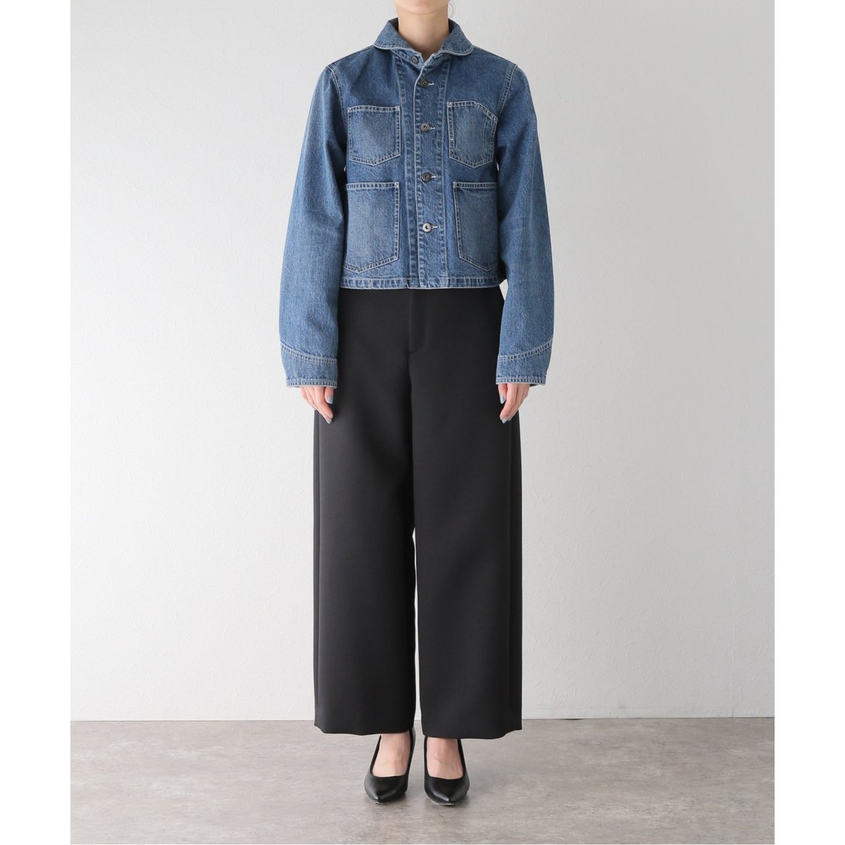 RHODOLIRION /ロドリリオン】 Short Coverall -Denim：デニムジャケ