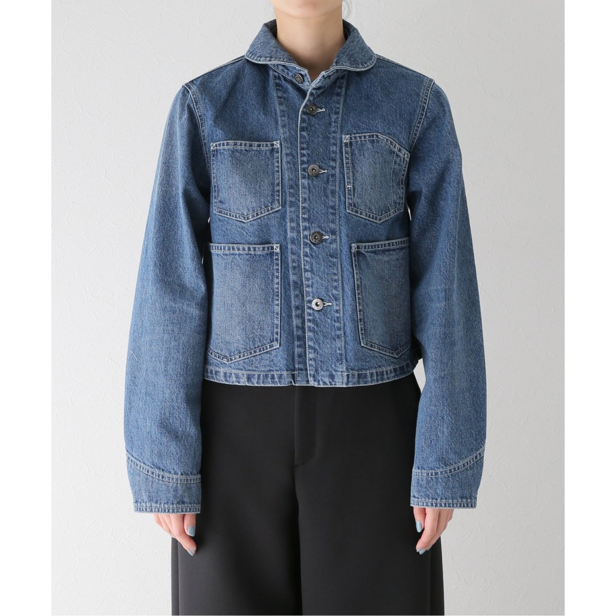 RHODOLIRION /ロドリリオン】 Short Coverall -Denim：デニムジャケ