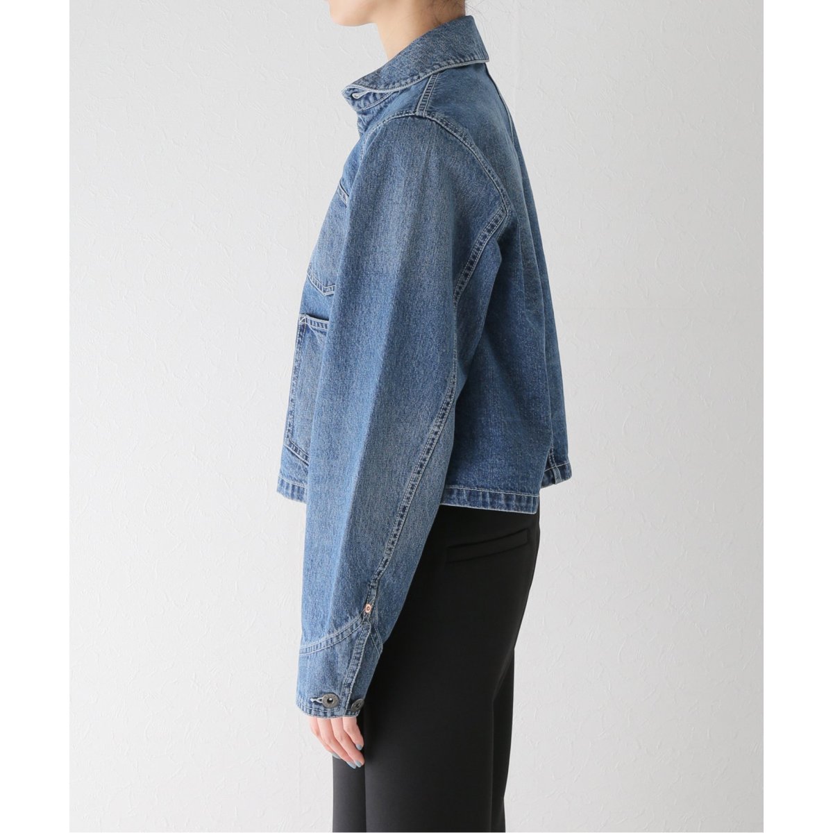 RHODOLIRION /ロドリリオン】 Short Coverall -Denim：デニムジャケ