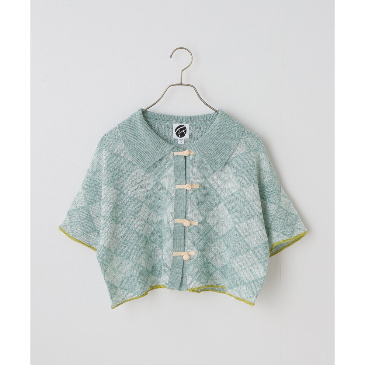 YANYAN/ヤンヤン】ARGYLE BOXY CROP SHIRT:ニット | ジャーナル