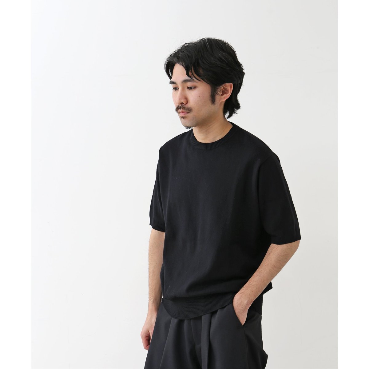 【FOLL / フォル】cotton cashmere knit tee