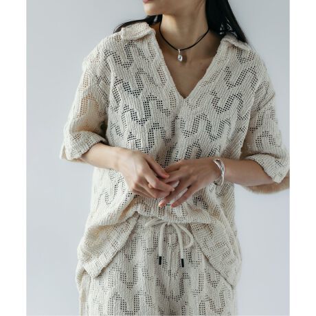 別注【OAS/オーエーエス】atlas jaffa crochet shirt JSSP：シャツ  