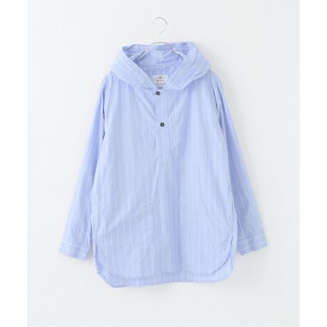HTS / エイチティーエス】 Cotton Strip Hooded Pllover shirt 