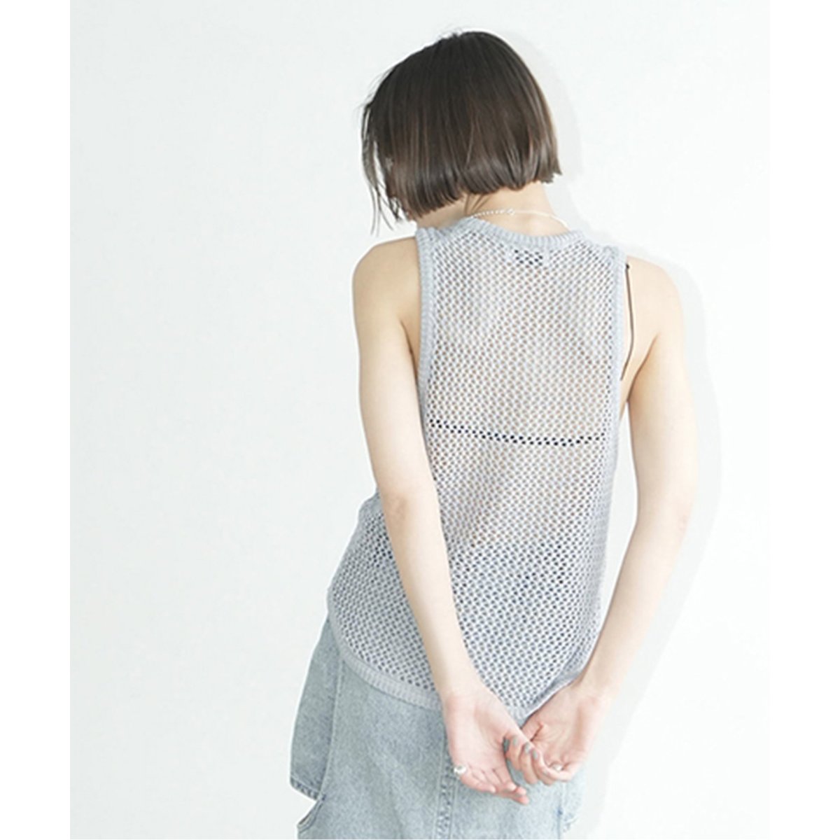 【CLANE/クラネ】ROUNDMESHKNITTOPS16106-2202