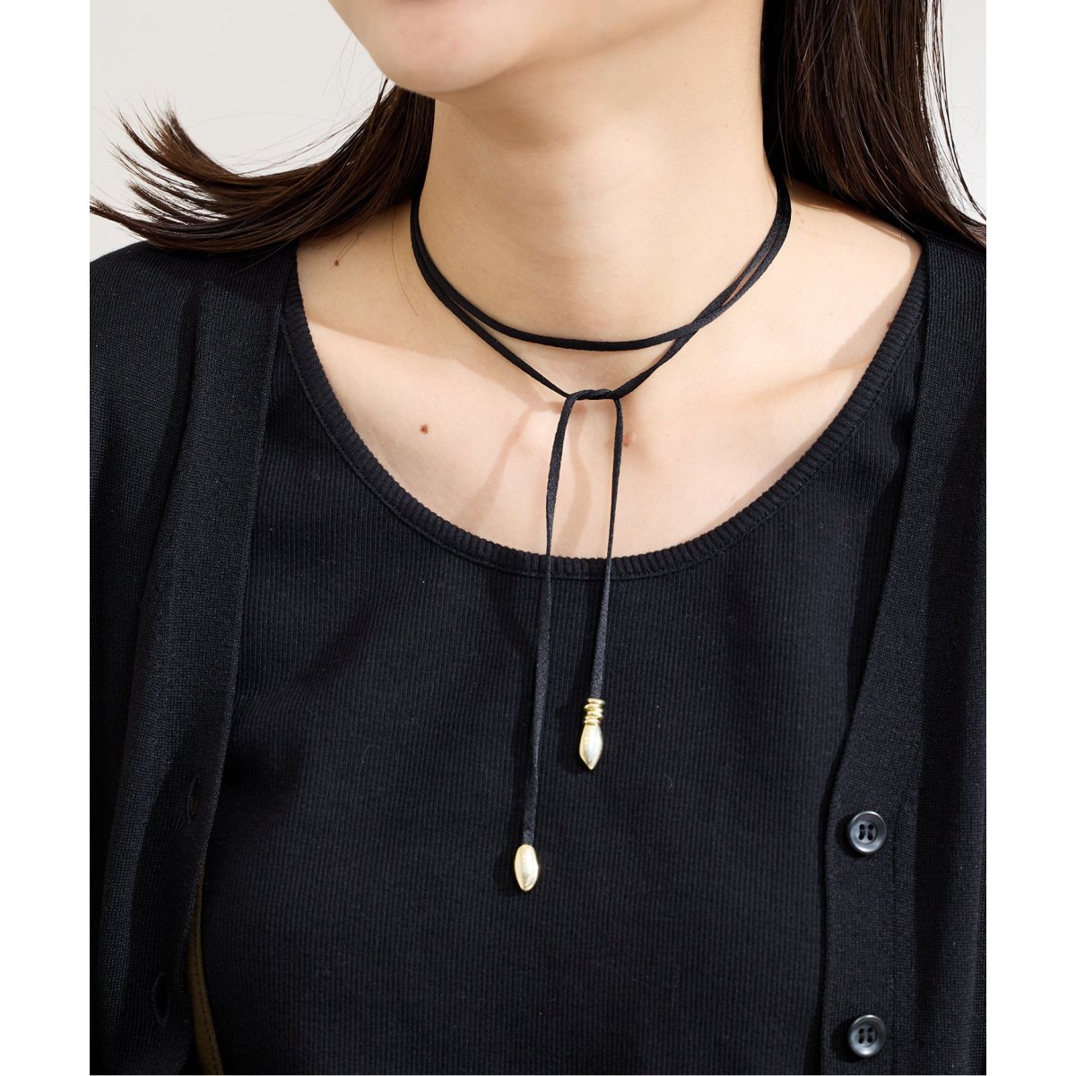 くろ⭐︎JAMIRAY NUTS SILK CORD NK チョーカー JAMIRAY Nuts silk cord necklace