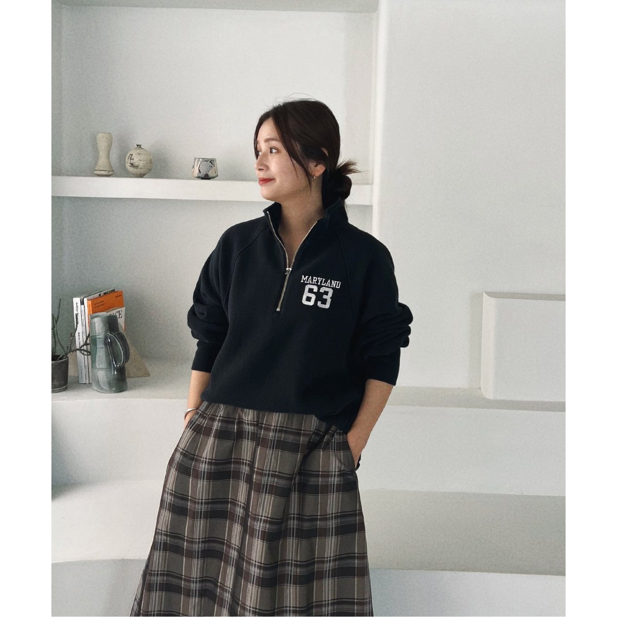 別注【CHAMPION/チャンピオン】ハーフジップロゴスウェット