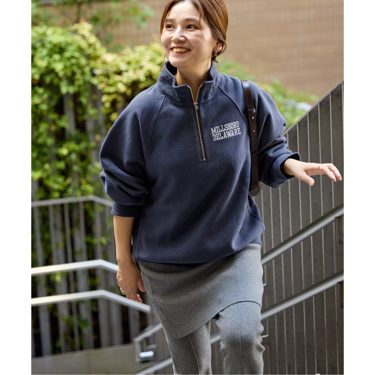 別注【CHAMPION/チャンピオン】ハーフジップロゴスウェット