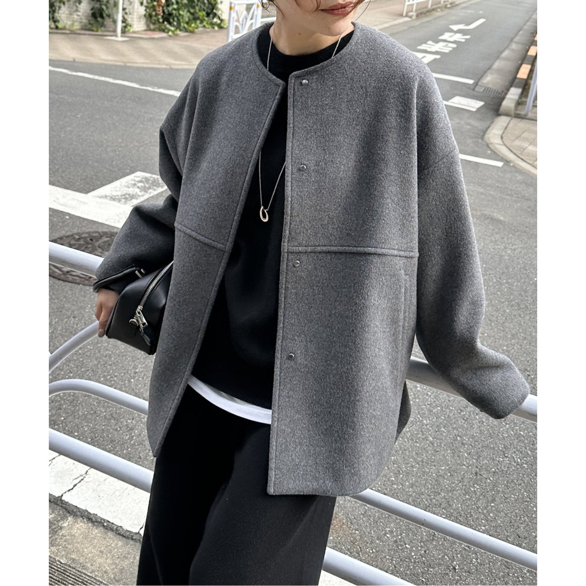 追加》スーパー140ビーバーノーカラーショートコート