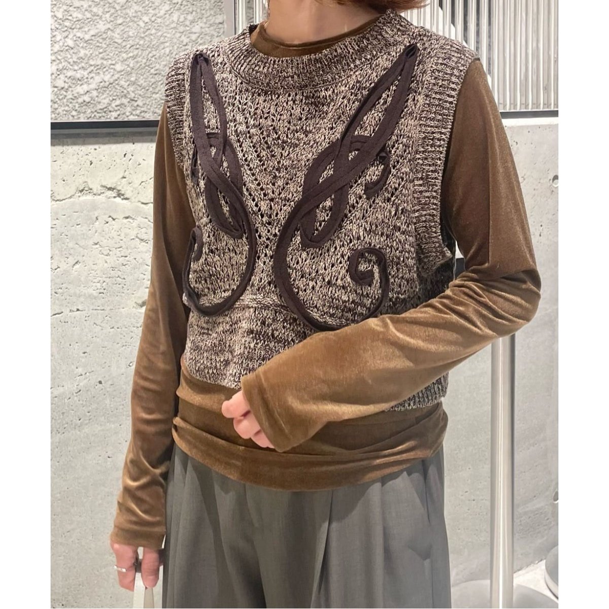 JOURNAL STANDARD テープエンブロイダリーニットベスト　ナチュラル 追加》テープエンブロイダリーニットべスト | ジャーナル