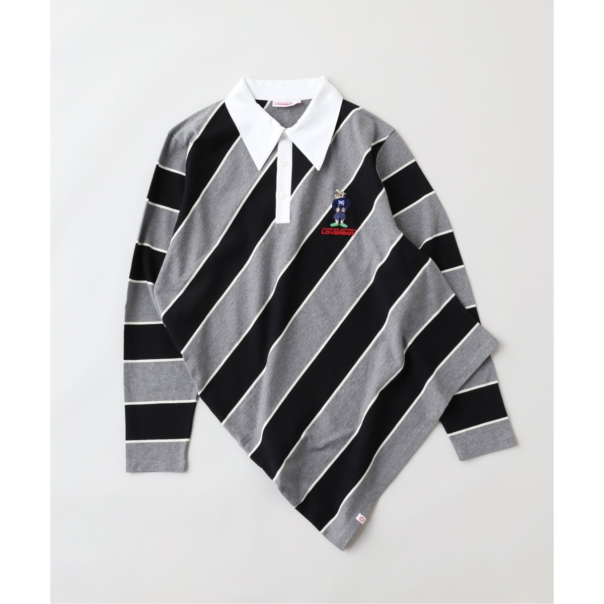 CHARLES JEFFREY LOVERBOY フリルメッシュシャツブルー