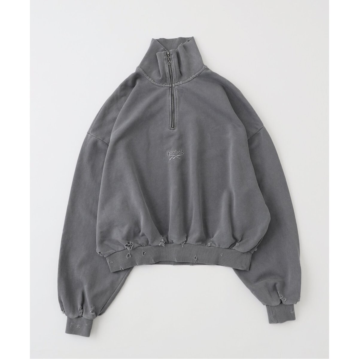 Reebok Boro Half Zip Sweat グレー Reebok×Noill】 BORO half zip sweat fade | ジャーナルスタンダード